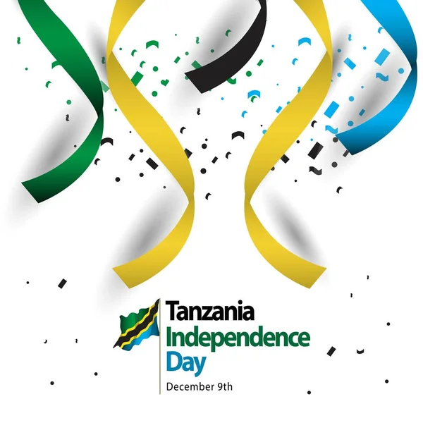 Tanzania Día de la Independencia Vector Plantilla Diseño Ilustración — Vector de stock