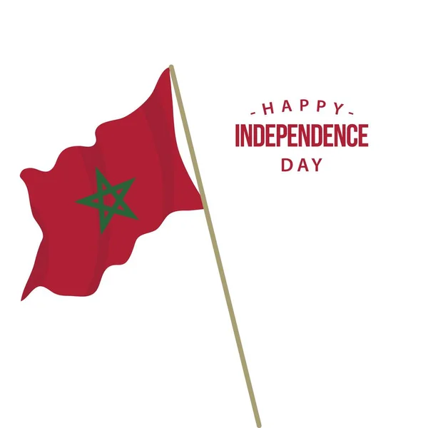 Illustration de conception de modèle vectoriel de fête de l'indépendance du Maroc heureux — Image vectorielle