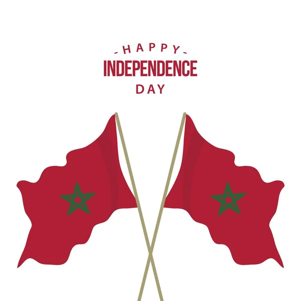 Illustration de conception de modèle vectoriel de fête de l'indépendance du Maroc heureux — Image vectorielle