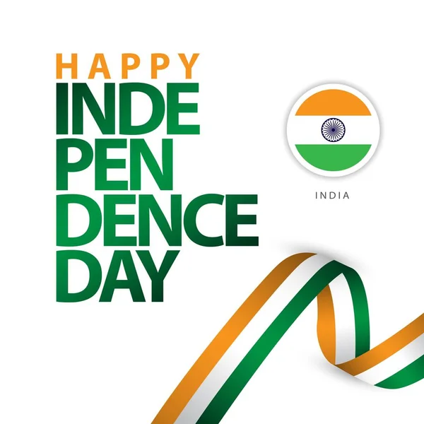 Happy India Independence Day Vector Template Design Illustration — Stock Vector