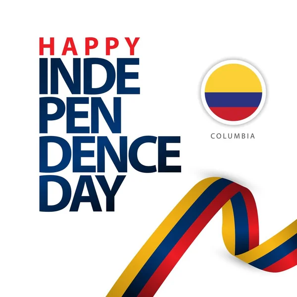Feliz Día de la Independencia de Columbia Vector Template Design Illustration — Vector de stock