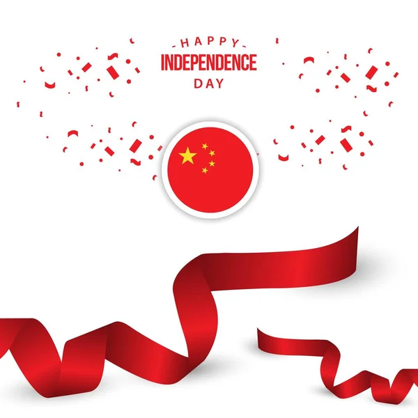 Feliz China Independência Dia Vector Modelo Design Ilustração — Vetor de Stock