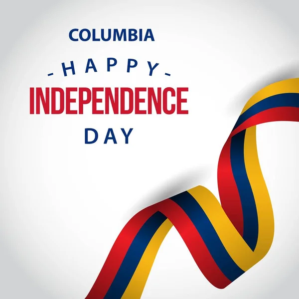 Happy Columbia návrh den nezávislosti design šablony ilustrace — Stockový vektor