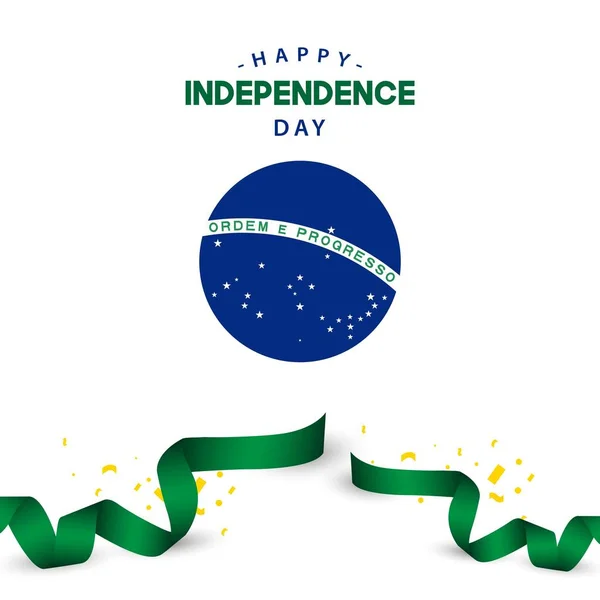 Happy Brazil Independent Day Vector Template Desain ilustrasi - Stok Vektor