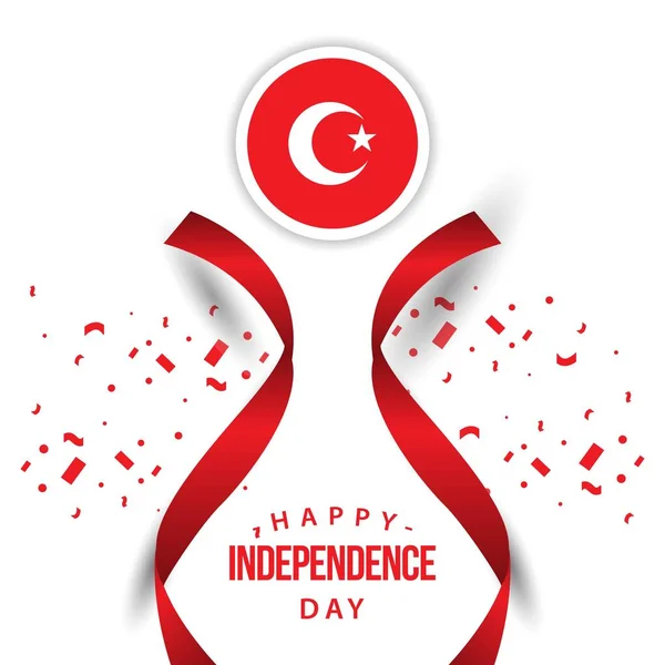 Illustration vectorielle heureuse de conception de modèle de jour de l'indépendance de la Turquie — Image vectorielle