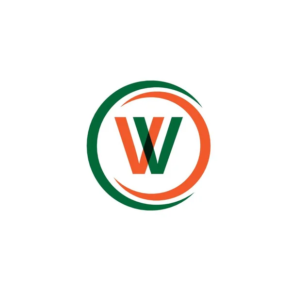 Illustration de conception de modèle vectoriel de logo de l'entreprise W — Image vectorielle