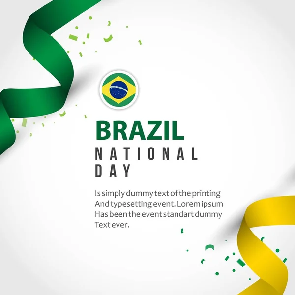Brazil National Day Vector Template Design Illustration — Stock Vector