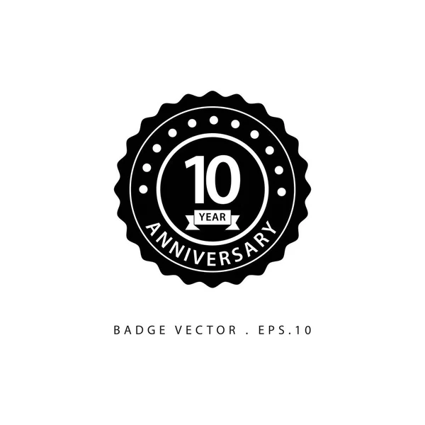 10 Year Anniversary Vector Template Design Illustration — Stock Vector