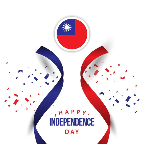 Happy tchajwanský den nezávislosti návrh šablony ilustrace — Stockový vektor
