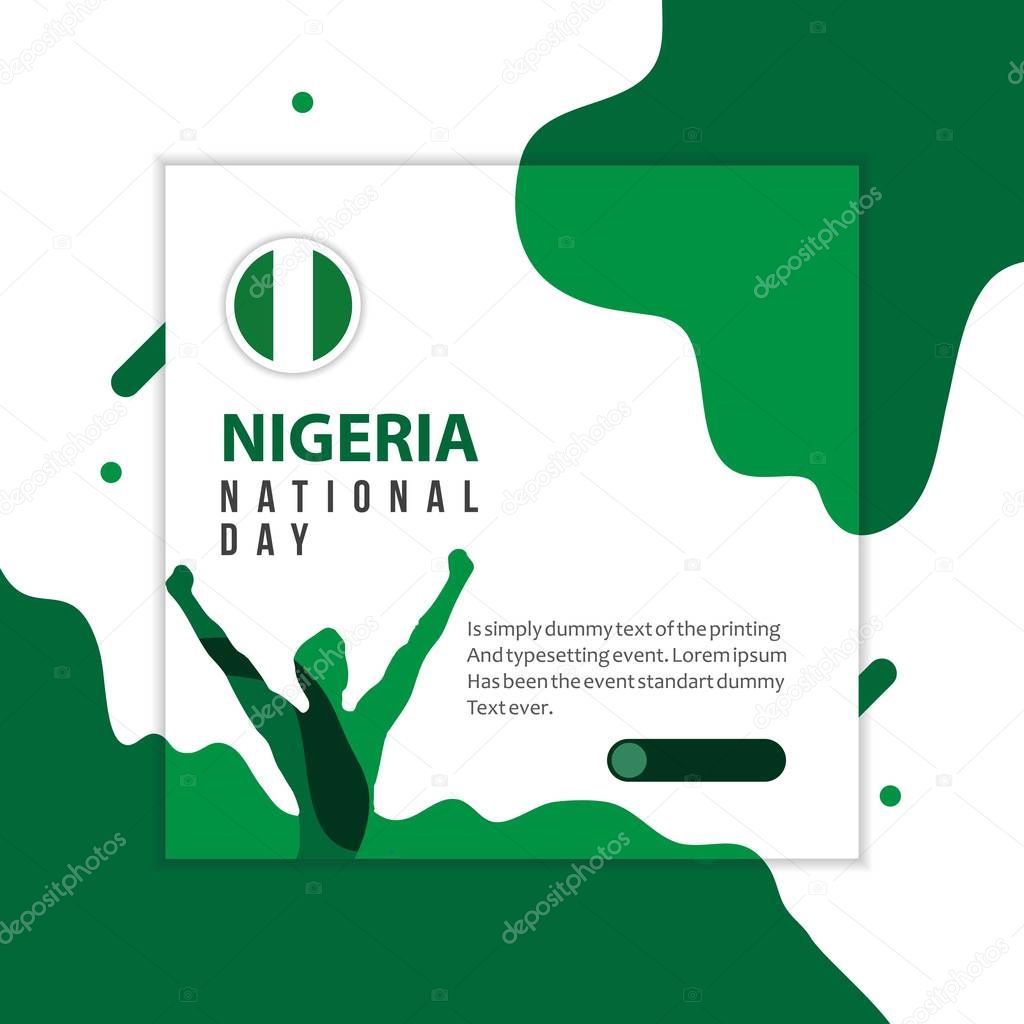 Happy Nigeria National Day Vector Template Design Illustration