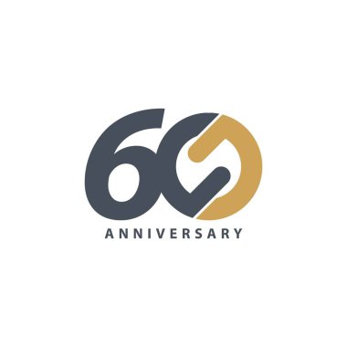 60 Yıl Yıldönümü Vektör Şablonu Tasarım İllüstrasyonu