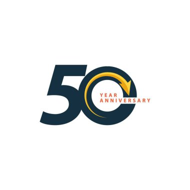 50 Yıl Yıldönümü Vektör Şablonu Tasarım İllüstrasyonu