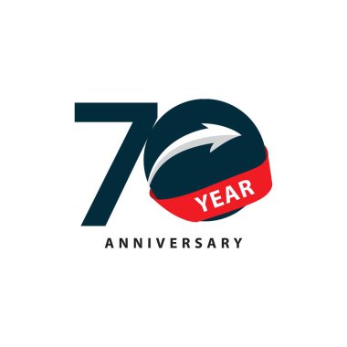 70 Yıl Yıldönümü Vektör Şablonu Tasarım Çizimi