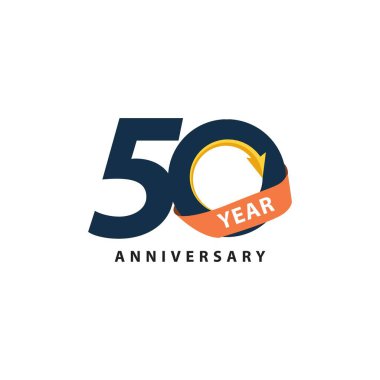 50 Yıl Yıldönümü Vektör Şablonu Tasarım İllüstrasyonu