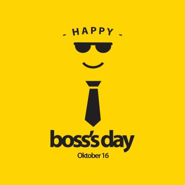 Happy World Boss's Day Vektör Şablon tasarım Illüstrasyon