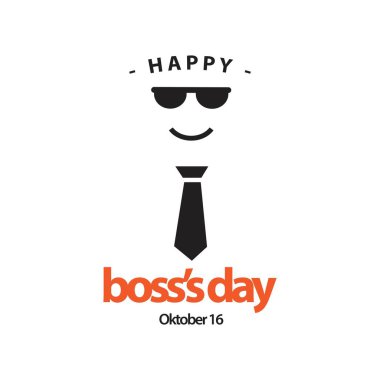 Happy World Boss's Day Vektör Şablon tasarım Illüstrasyon
