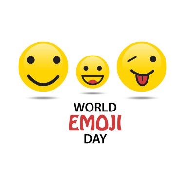 Dünya Emoji Günü Vektör Şablon Tasarımı İllüstrasyonu