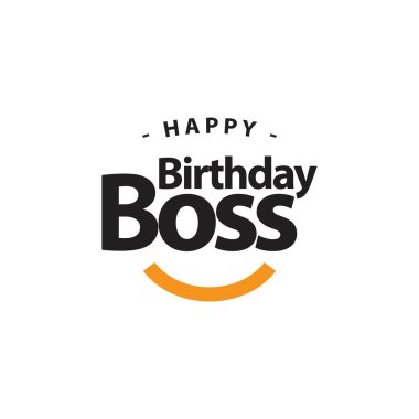 Happy Birthday Boss Vektör Şablon tasarım İllüstrasyon