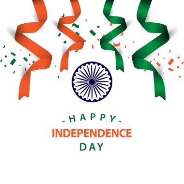 Mutlu Hindistan Bağımsızlık Günü Vektör Şablontasarım İllüstrasyon