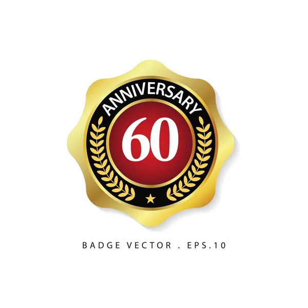 Aniversário 60 Vector Template Design Ilustração — Vetor de Stock