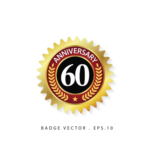 Aniversário 60 Vector Template Design Ilustração — Vetor de Stock