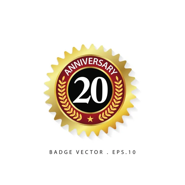 Aniversário 20 Vector Template Design Ilustração — Vetor de Stock
