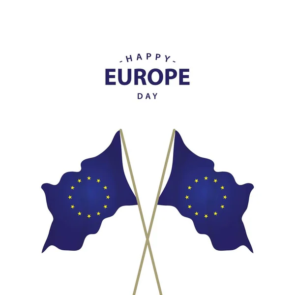 快乐欧洲日矢量模板设计插图 — 图库矢量图片