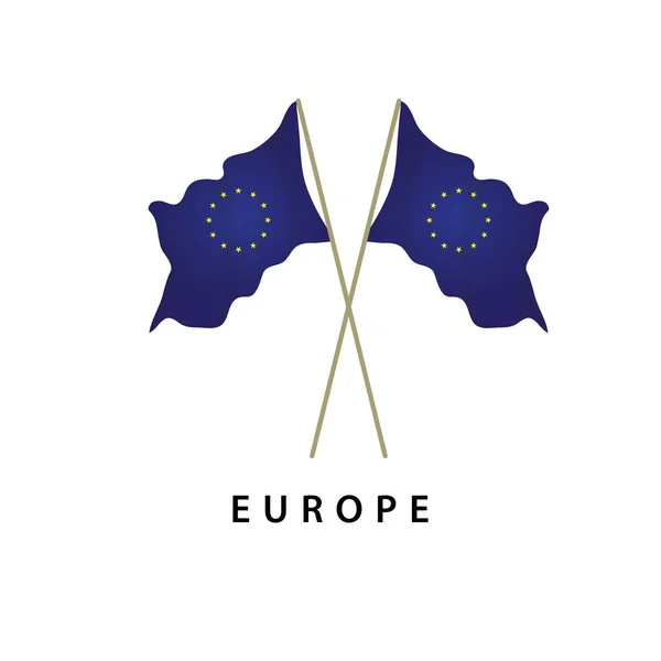 Illustration de conception de modèle vectoriel de drapeau d'Europe — Image vectorielle