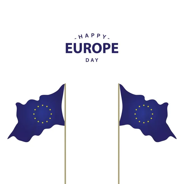 快乐欧洲日矢量模板设计插图 — 图库矢量图片