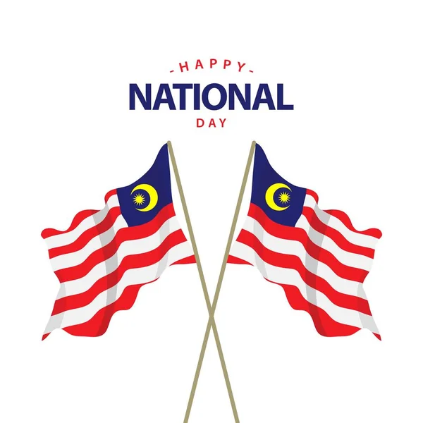 Happy Malaysia nationaldag vektor mall design illustration — Stock vektor