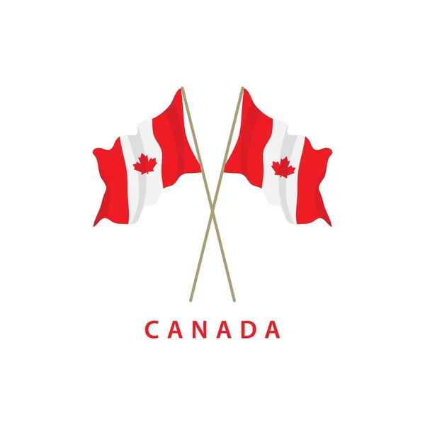 Bandera de Canadá Vector Template Design Illustration — Vector de stock