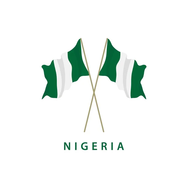 Nigeria Bandera Vector Plantilla Diseño Ilustración — Vector de stock