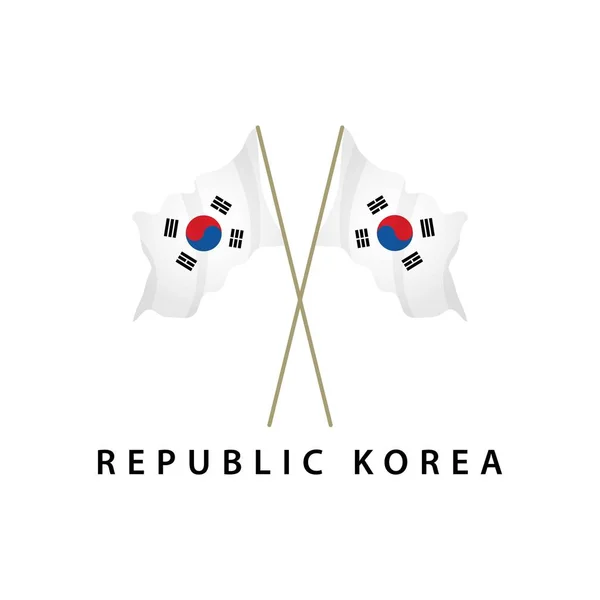 Corea República Bandera Vector Plantilla Diseño Ilustración — Vector de stock