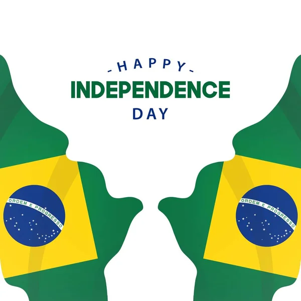 Feliz Día de la Independencia de Brasil Vector Plantilla Diseño Ilustración — Vector de stock