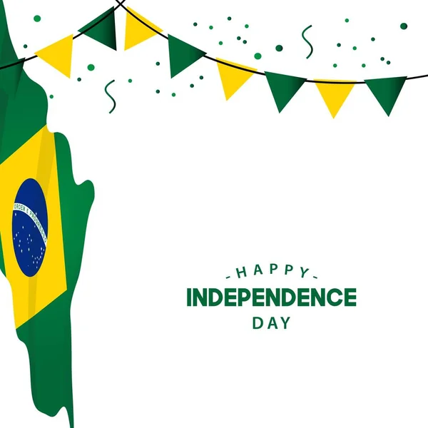 Feliz Día de la Independencia de Brasil Vector Plantilla Diseño Ilustración — Vector de stock