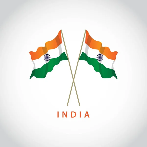 Indien Flagge Vektor Vorlage Design Illustration — Stockvektor
