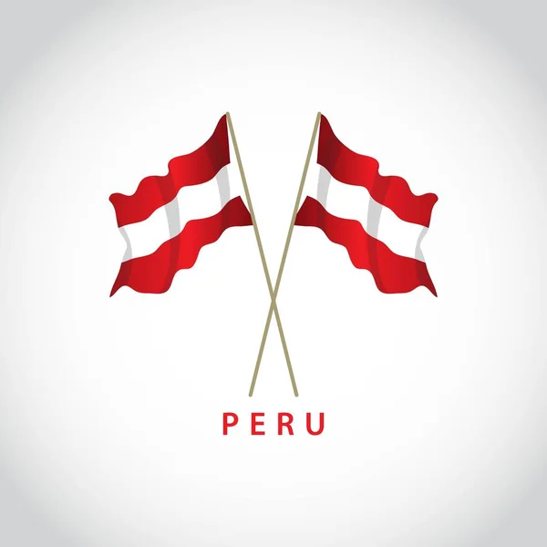 Perú Bandera Vector Plantilla Diseño Ilustración — Archivo Imágenes Vectoriales