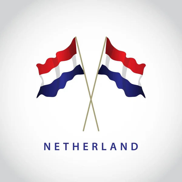 Nederland vlag vector sjabloonontwerp illustratie — Stockvector