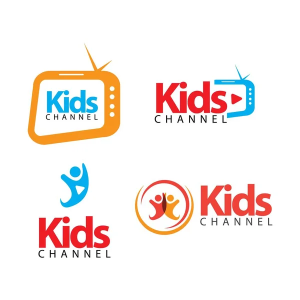 Logo del canal para niños Vector Template Design Illustration — Vector de stock