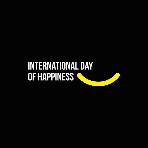 Día Internacional de la Felicidad Vector Template Design Illustration — Archivo Imágenes Vectoriales