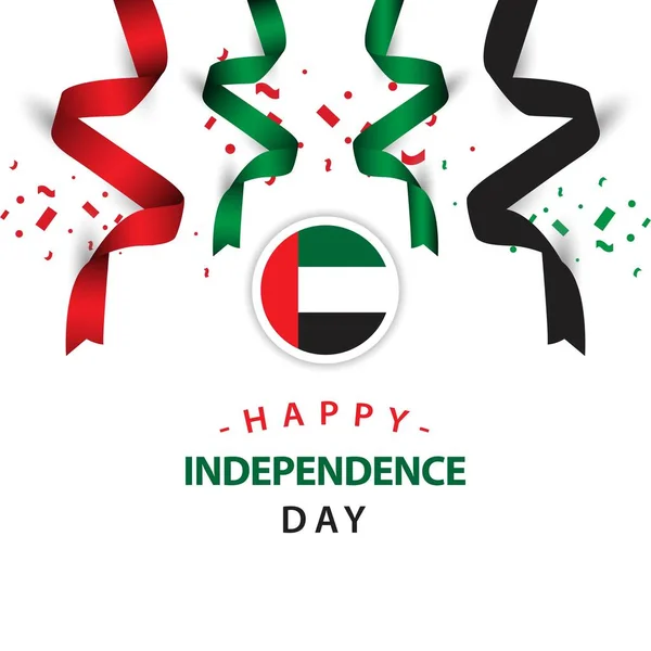 Illustration vectorielle heureuse de conception de modèle de jour de l'indépendance des EAU — Image vectorielle