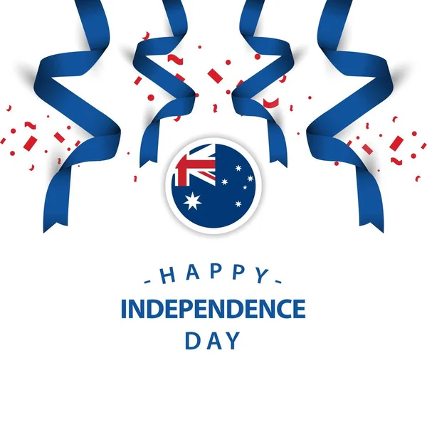 Happy Australia Independence Day Vector Template Design Illustration - Stok Vektor