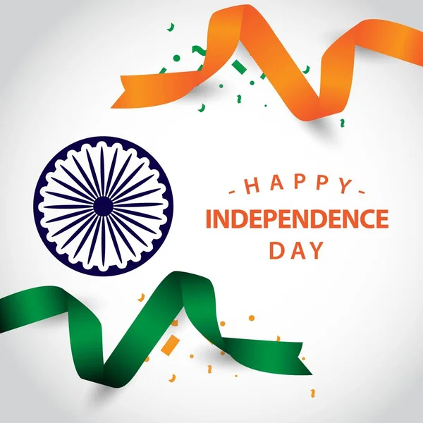 Feliz Día de la Independencia de la India Vector Template Design Illustration — Archivo Imágenes Vectoriales