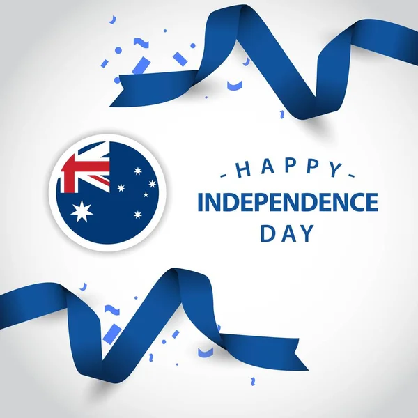 快乐澳大利亚独立日矢量模板设计插图 — 图库矢量图片