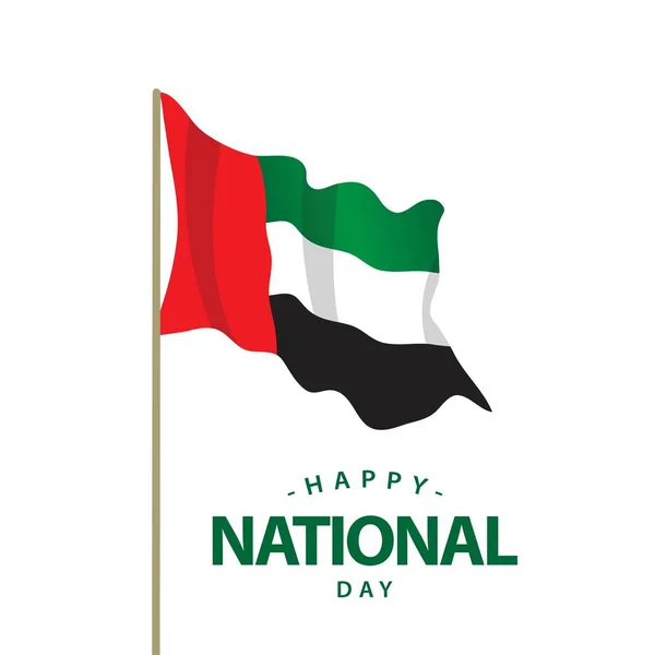 Feliz Día Nacional de los Emiratos Árabes Unidos Vector Plantilla Diseño Ilustración — Vector de stock