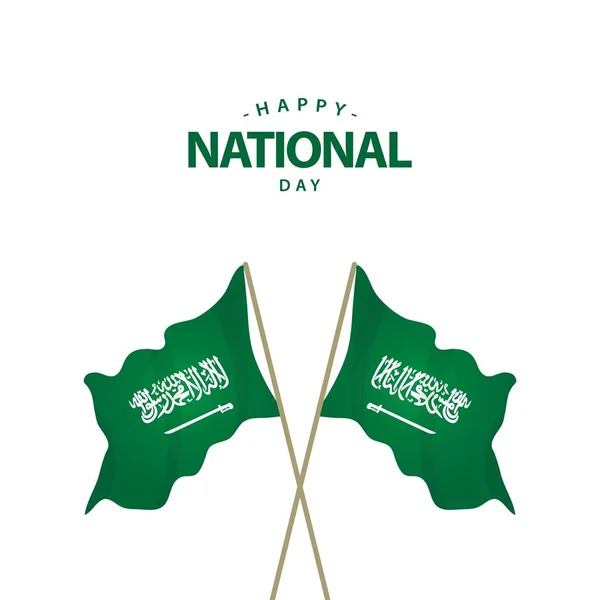 Feliz Dia Nacional da Arábia Saudita Vector Template Design Ilustração — Vetor de Stock