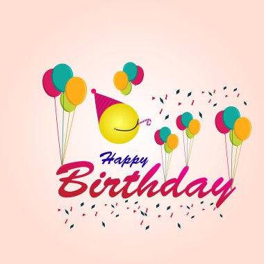 Happy Birthday Vektör Şablon tasarım Illüstrasyon