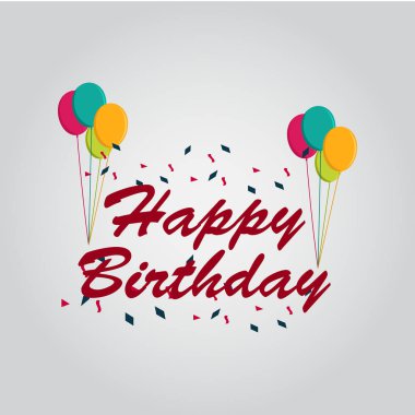 Happy Birthday Vektör Şablon tasarım Illüstrasyon