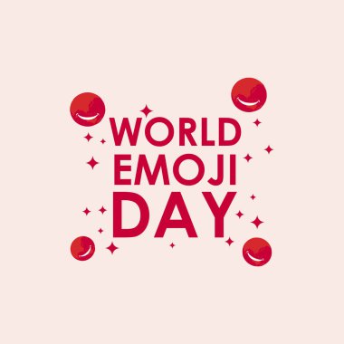 Dünya Emoji Günü Vektör Şablon Tasarımı İllüstrasyonu
