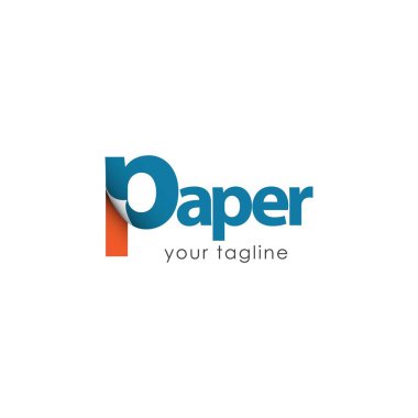 Kağıt Logo Vektör Şablontasarım İllüstrasyon